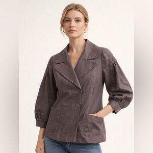 Vintage Elegant Women's Brown Jacket